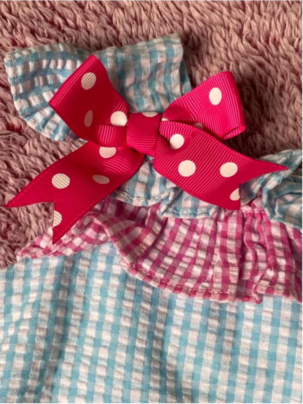 Rare Editions Girl’a Casual seersucker Set 6-9 Months beach Gingham